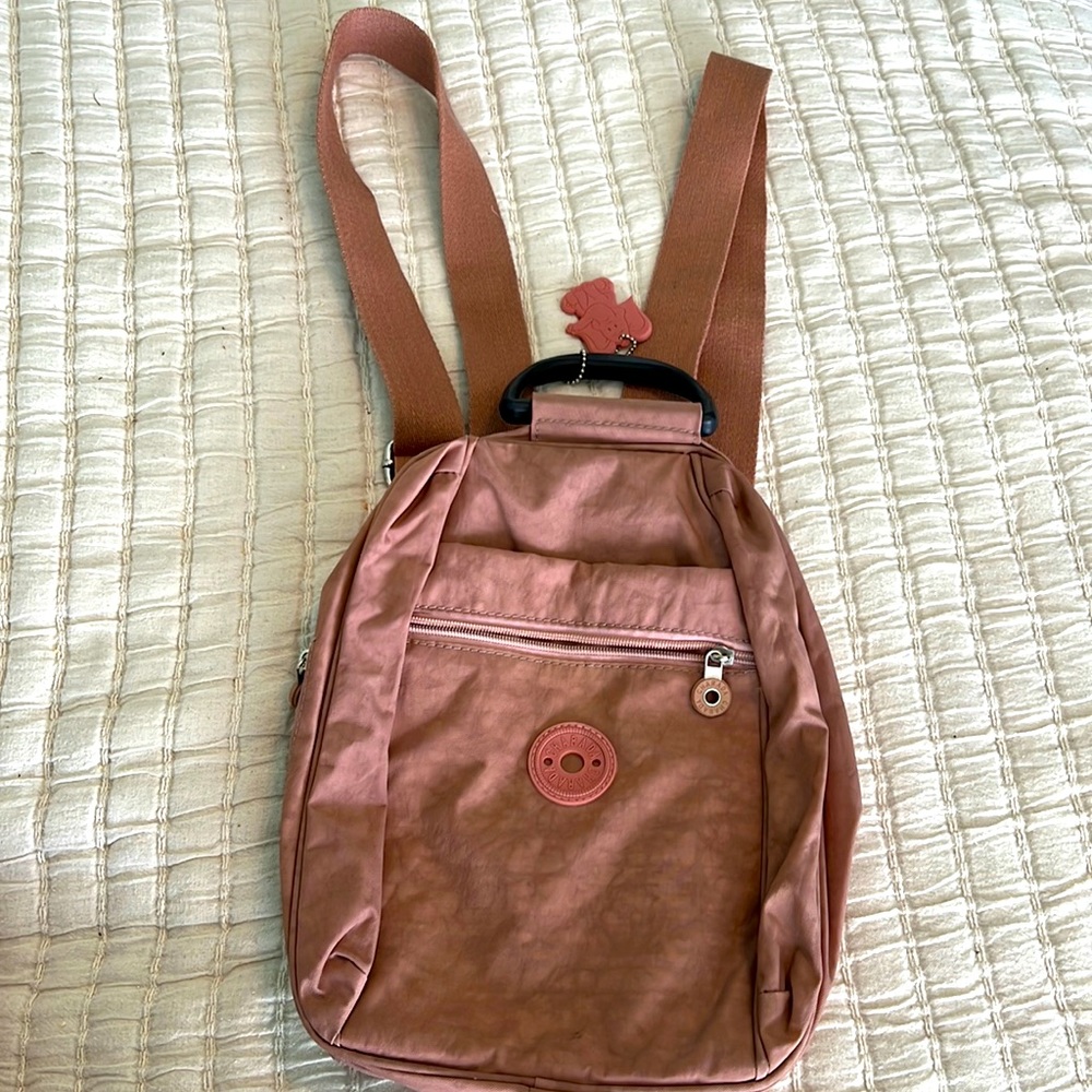 Rose colored backpack